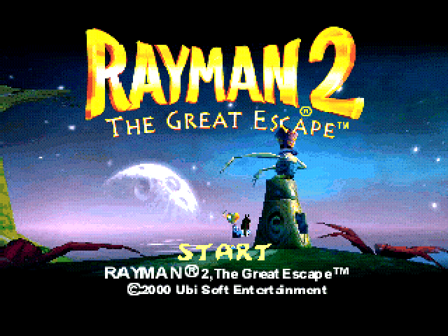Rayman 2 The Great Escape title screen for Playstation